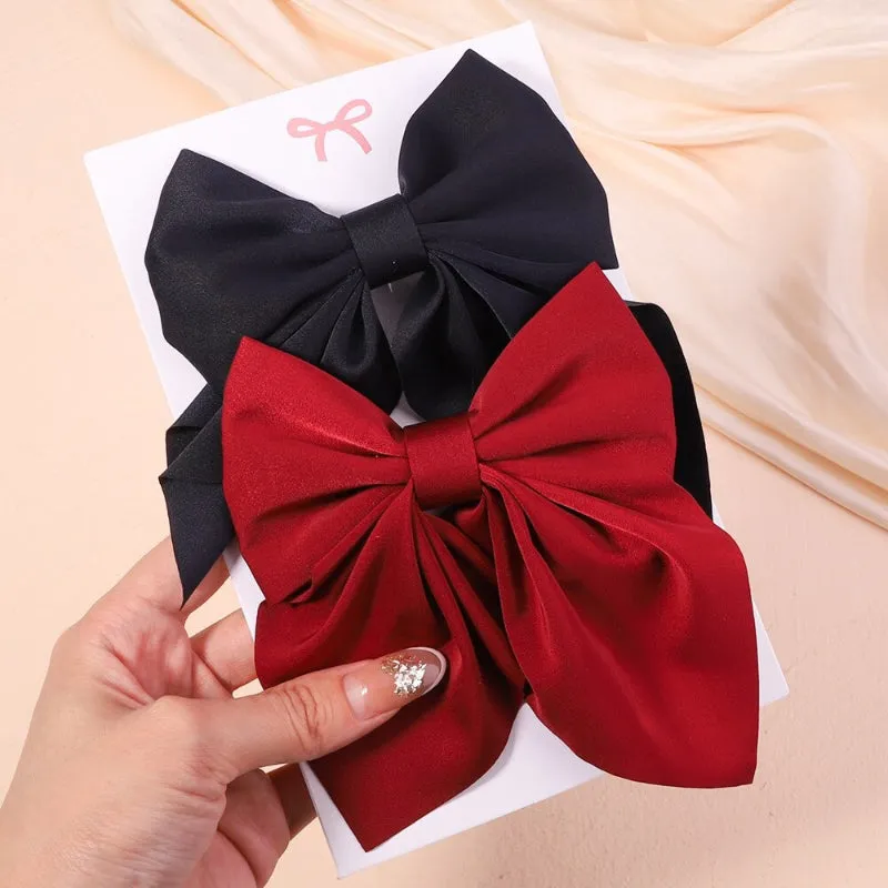 2 Pcs Set Adorable Prints Hair Clips Bow Accessories