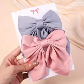 2 Pcs Set Adorable Prints Hair Clips Bow Accessories