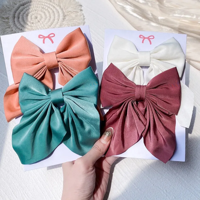 2 Pcs Set Adorable Prints Hair Clips Bow Accessories