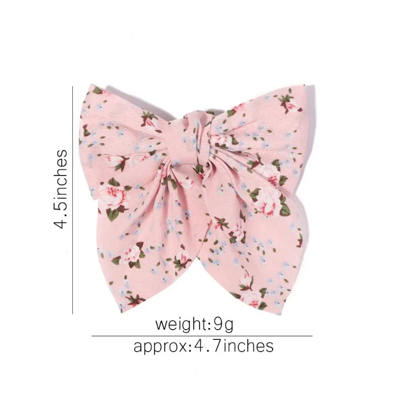 2 Pcs Set Adorable Prints Hair Clips Bow Accessories