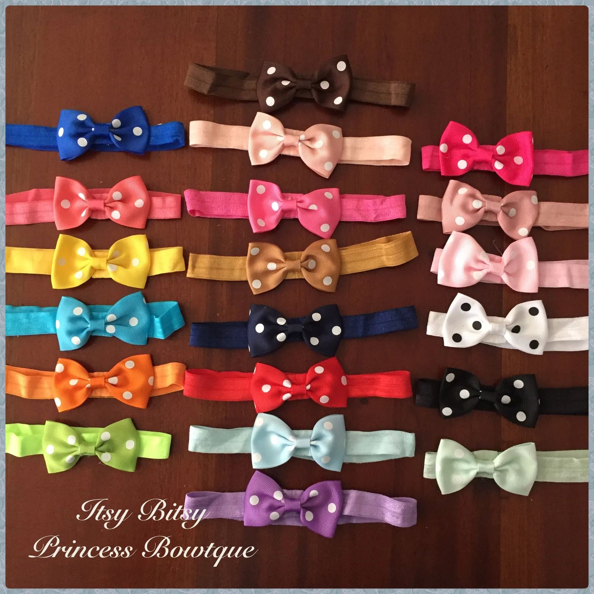 2.5 Inch Polka dot bow headbands