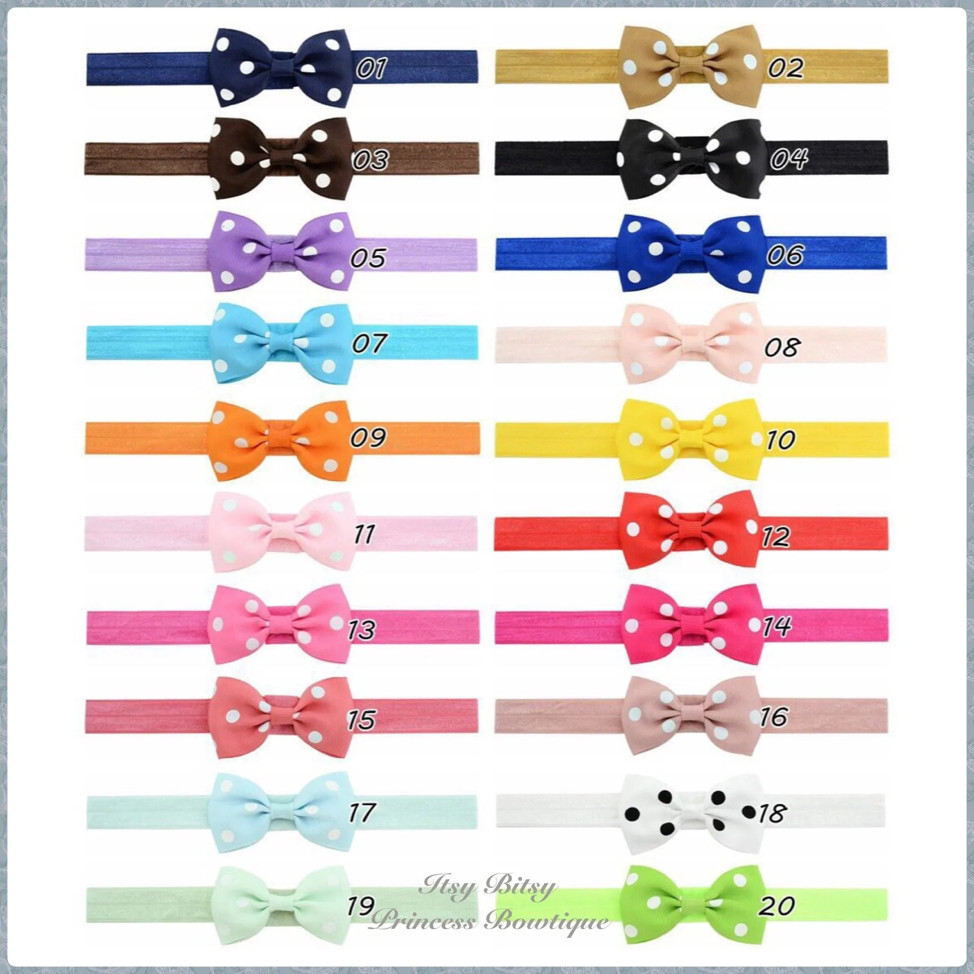 2.5 Inch Polka dot bow headbands