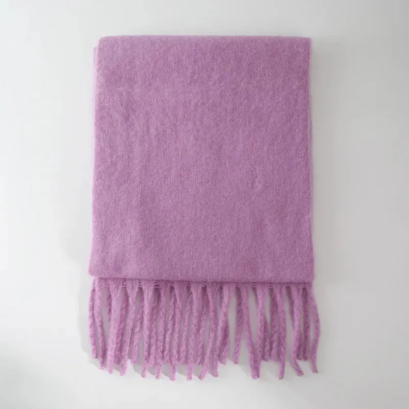 28-Color Long Muffler Soft Thick Mohair Warm Scarf