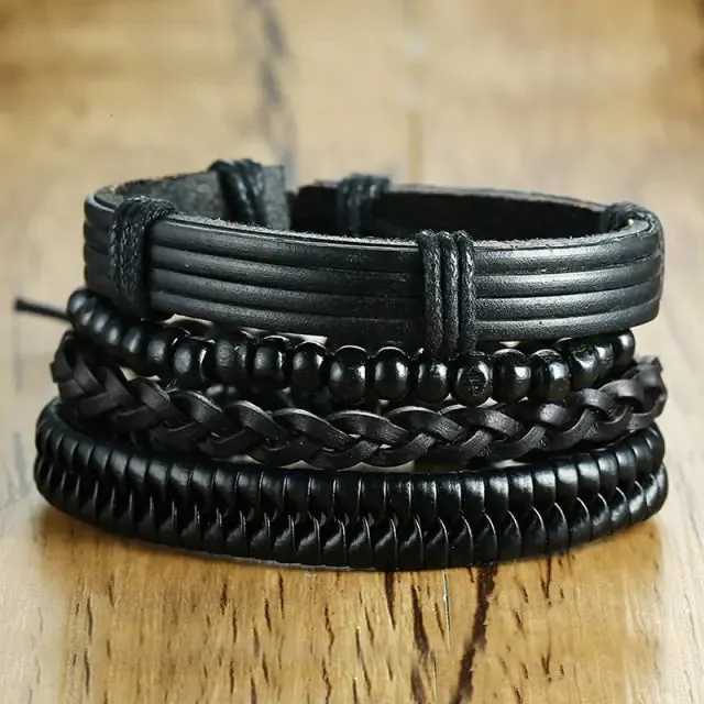 4 Piece Set Braided Bracelets