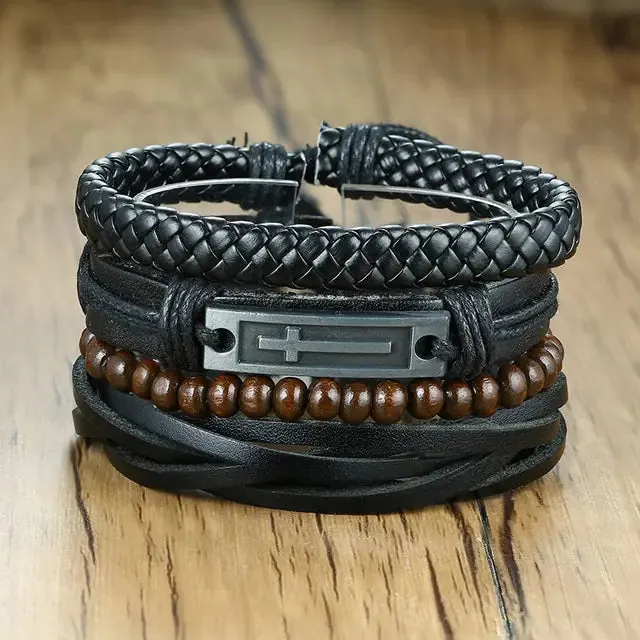 4 Piece Set Braided Bracelets