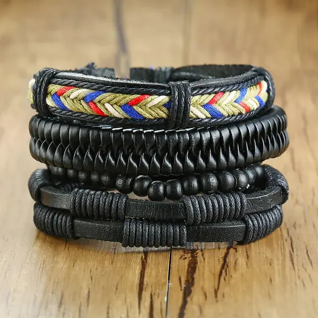 4 Piece Set Braided Bracelets