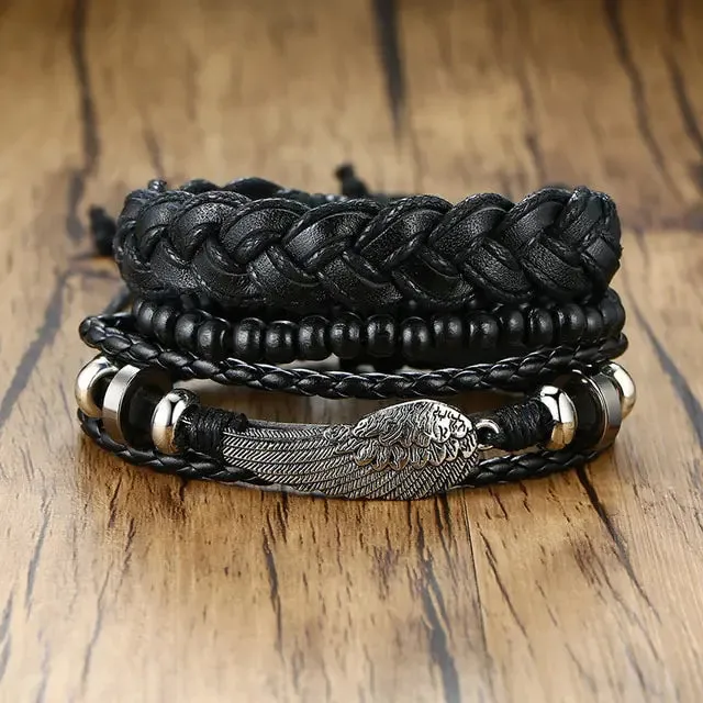 4 Piece Set Braided Bracelets