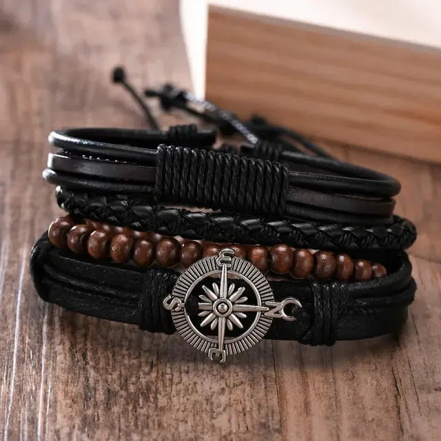 4 Piece Set Braided Bracelets