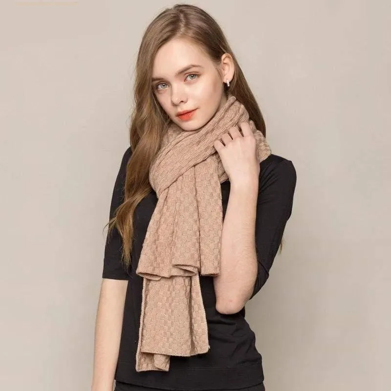 85% Silk 15% Wool Cashmere Women's Warm Long Scarves