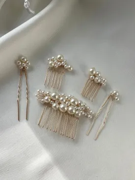 Ada - Gold Pearl Bridal Pins