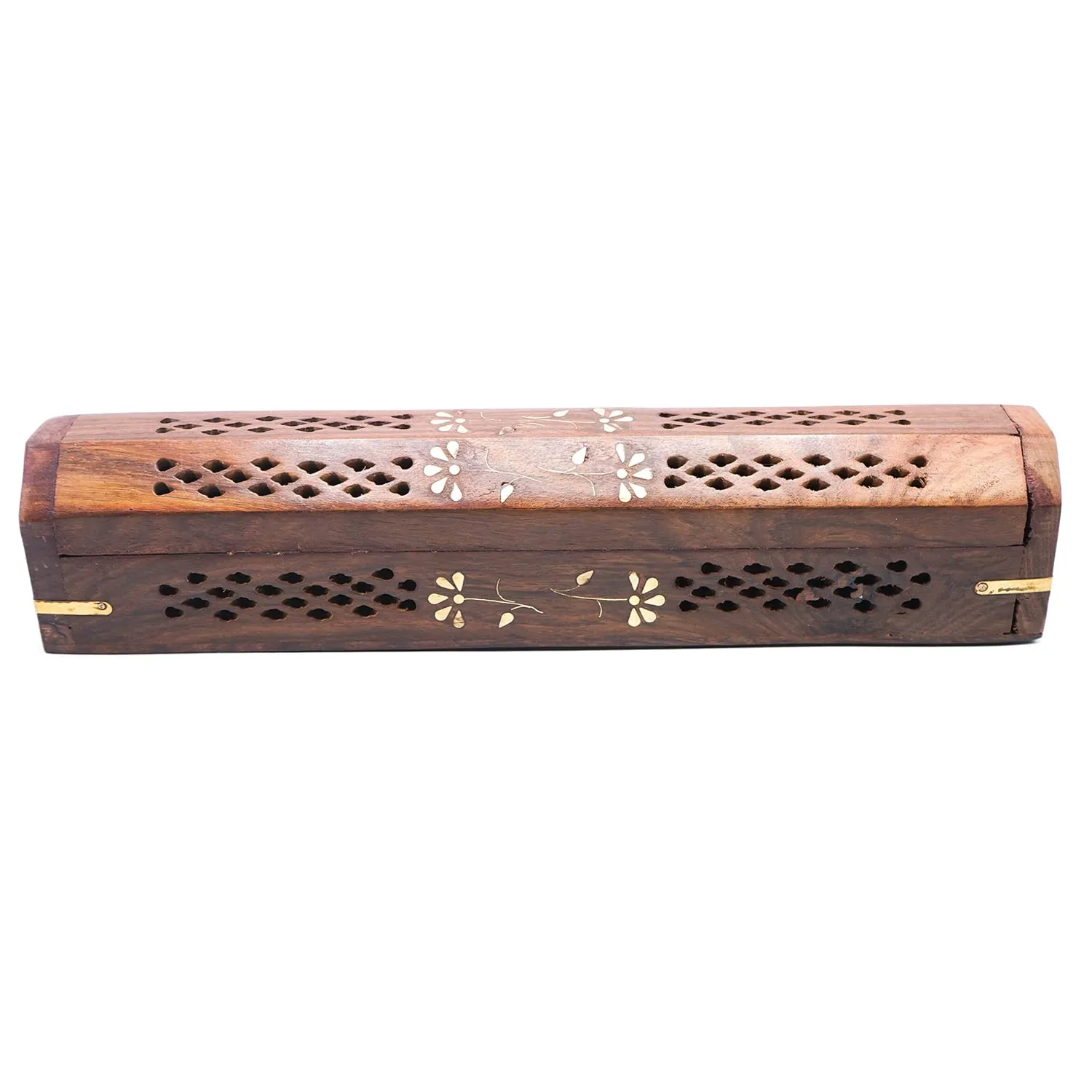 ADA Handicraft Sheesham Wooden Incense Stick Box Holder Dhoop Stand Ash Catcher Decorative Cones, With Storage Compartment- For Small Size Agarbatti(Rectangular)