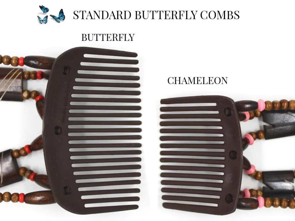 African Butterfly Thick Hair Comb - Ndalena Blonde 92