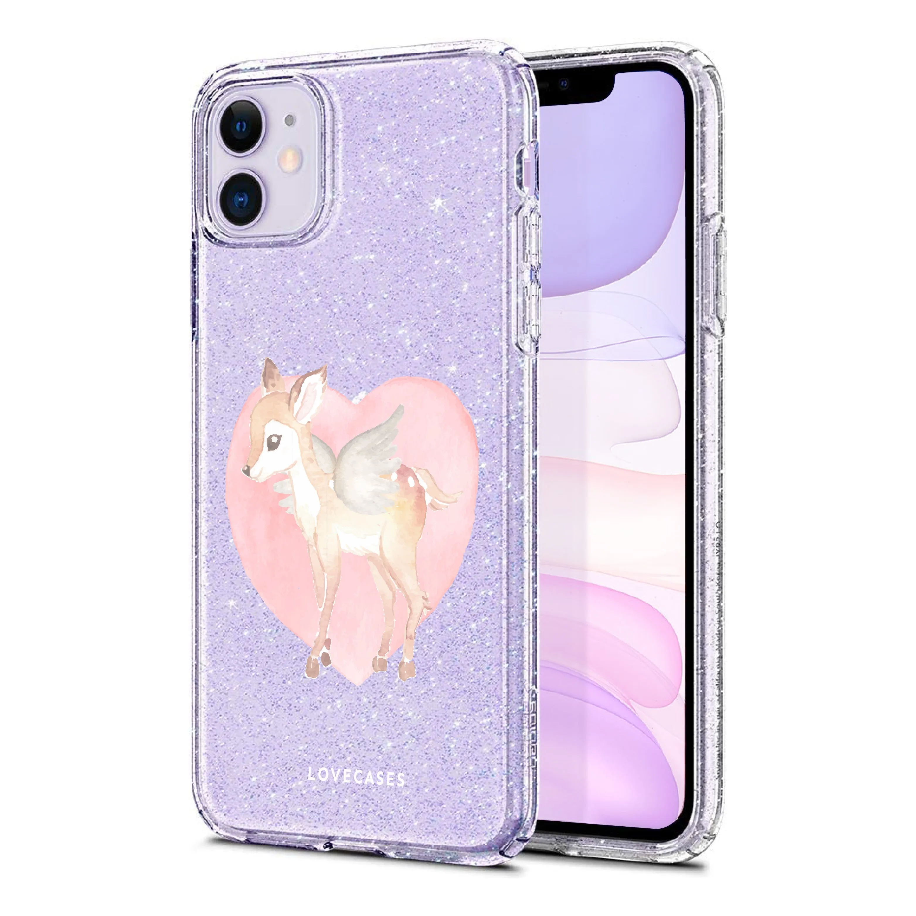 Angelic Deer Glitter Phone Case