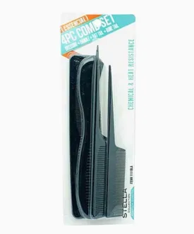 Bee Sales Magic Collection Mixed Comb Set 4Pcs Black