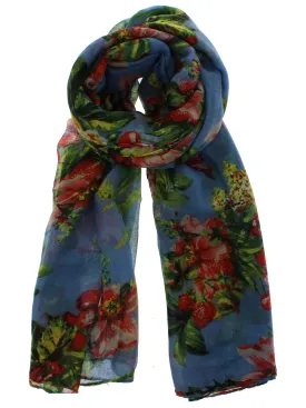 Butterfly, Cherry & Flower Print Scarf