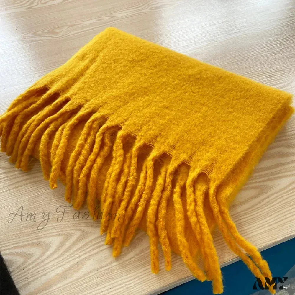 Cashmere Scarves for Women - Thick and Warm Muffler with Tassel Detail