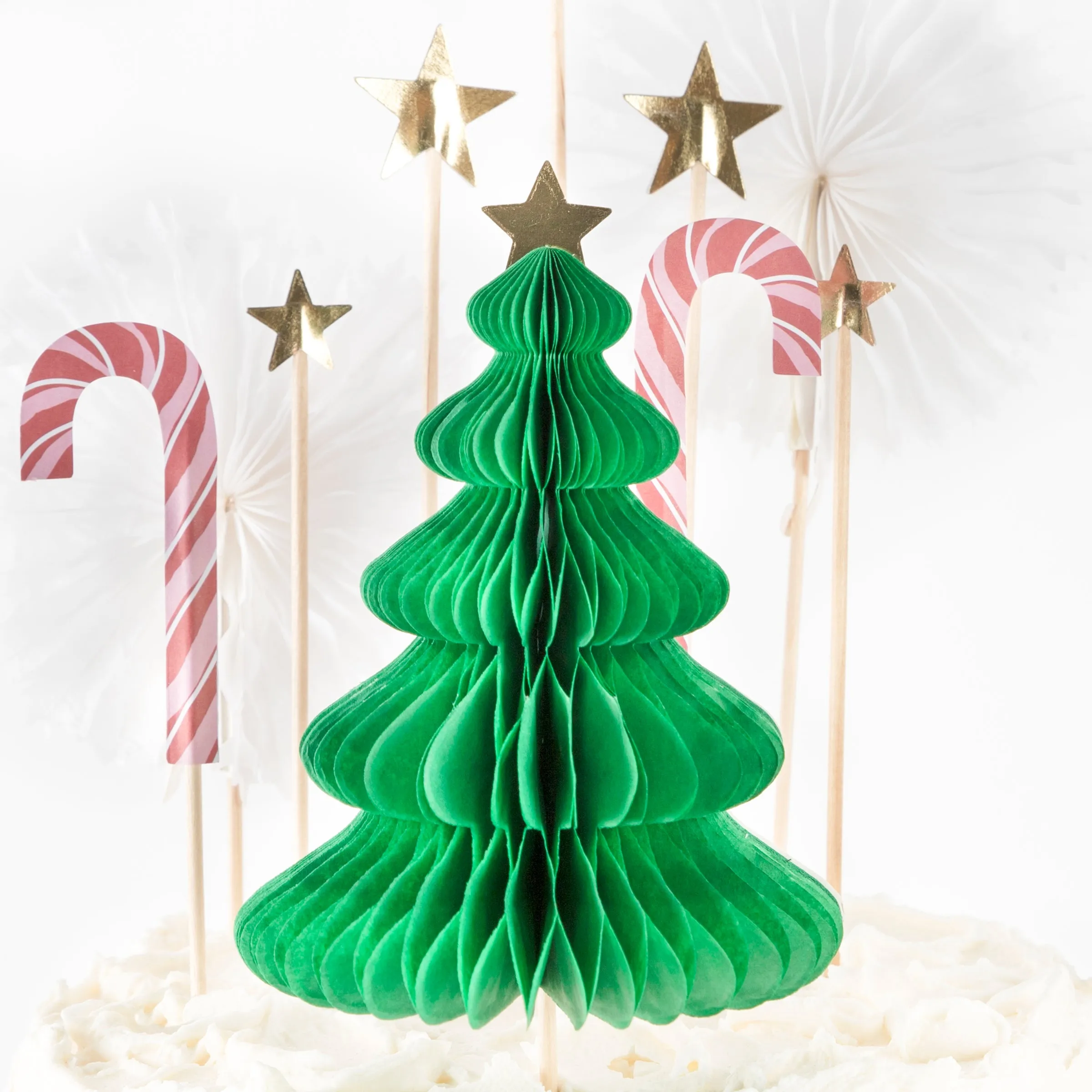 Christmas Honeycomb Cake Topper Set (x 10)