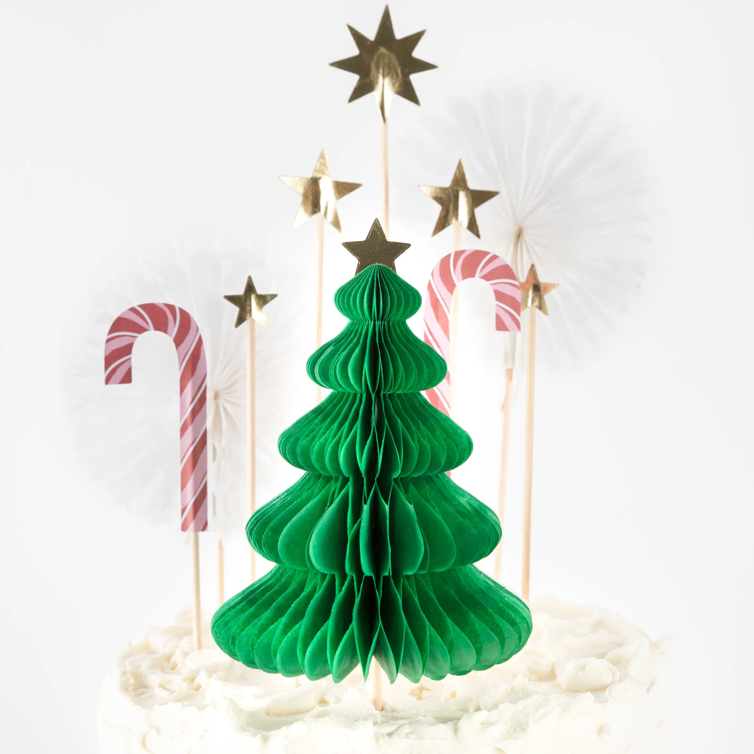 Christmas Honeycomb Cake Topper Set (x 10)