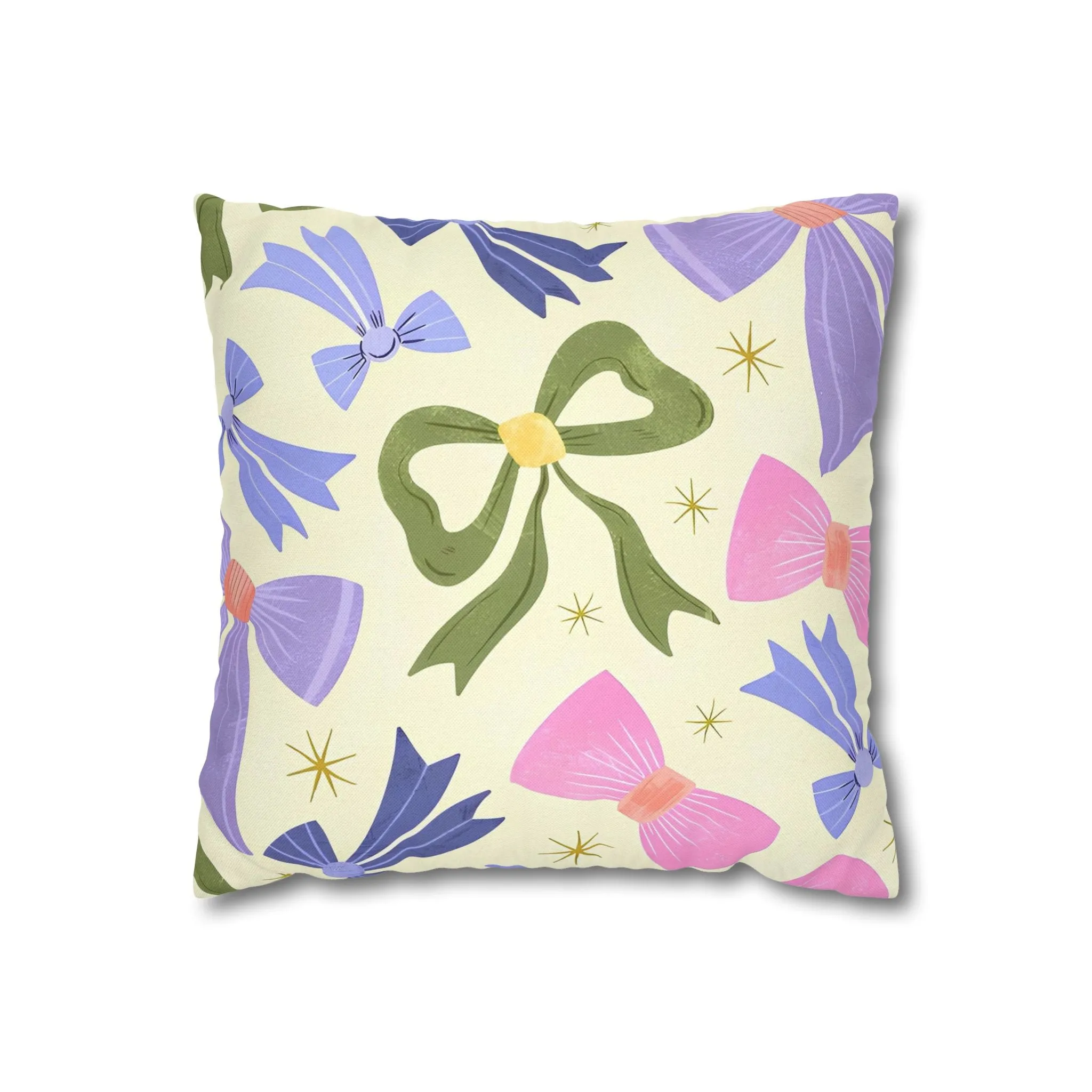 Colorful Festive Bows Cushion Cover - Spun Polyester Square Pillowcase - Available in 4 sizes