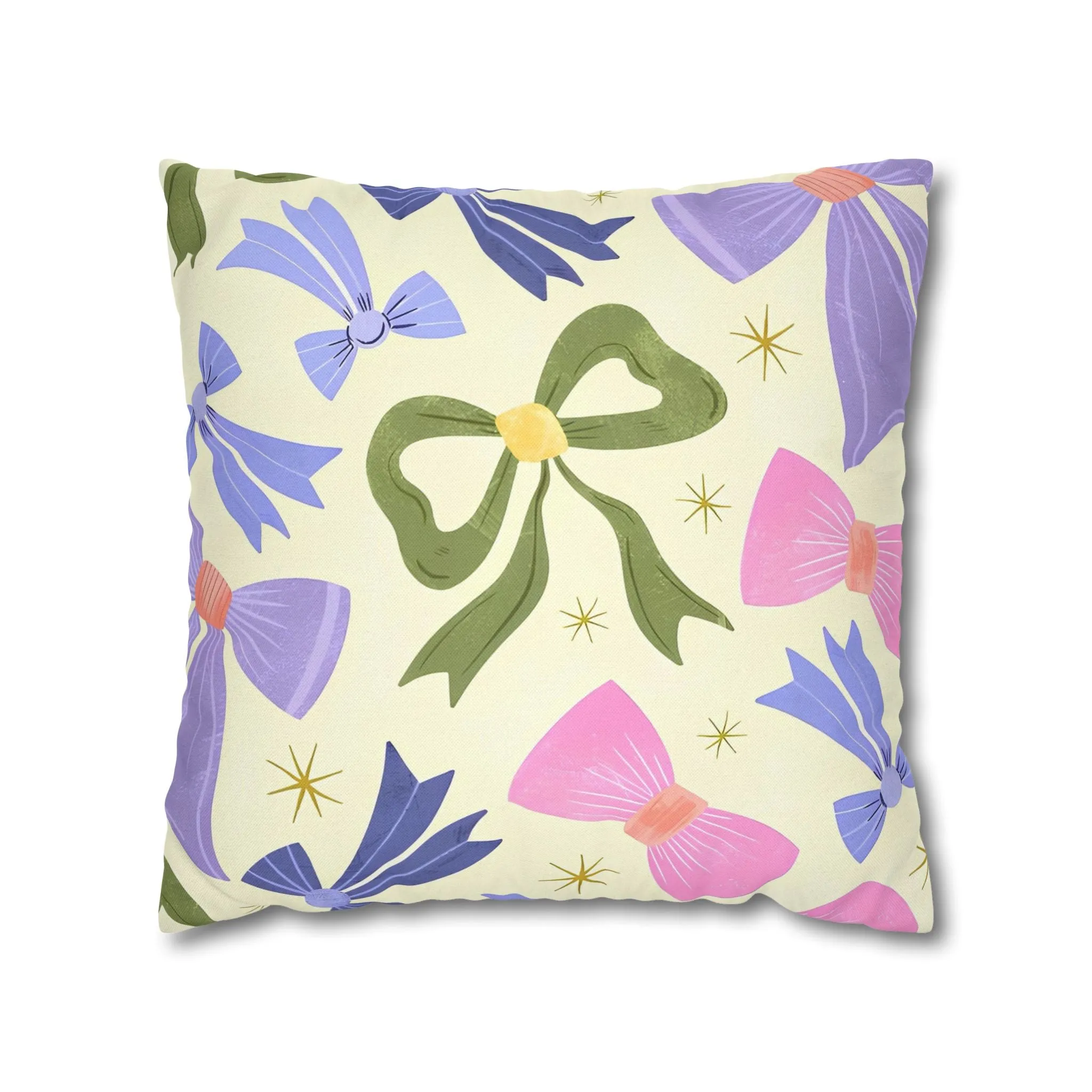 Colorful Festive Bows Cushion Cover - Spun Polyester Square Pillowcase - Available in 4 sizes