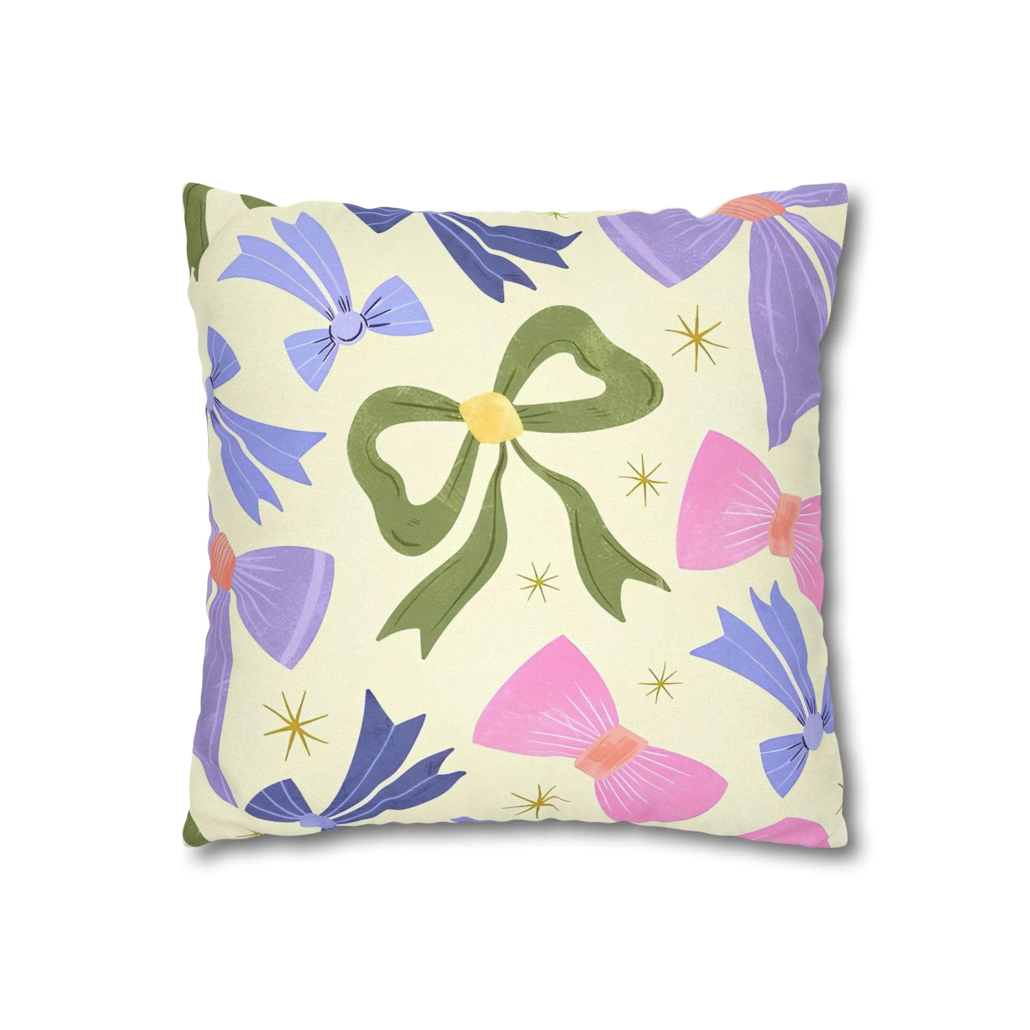 Colorful Festive Bows Cushion Cover - Spun Polyester Square Pillowcase - Available in 4 sizes