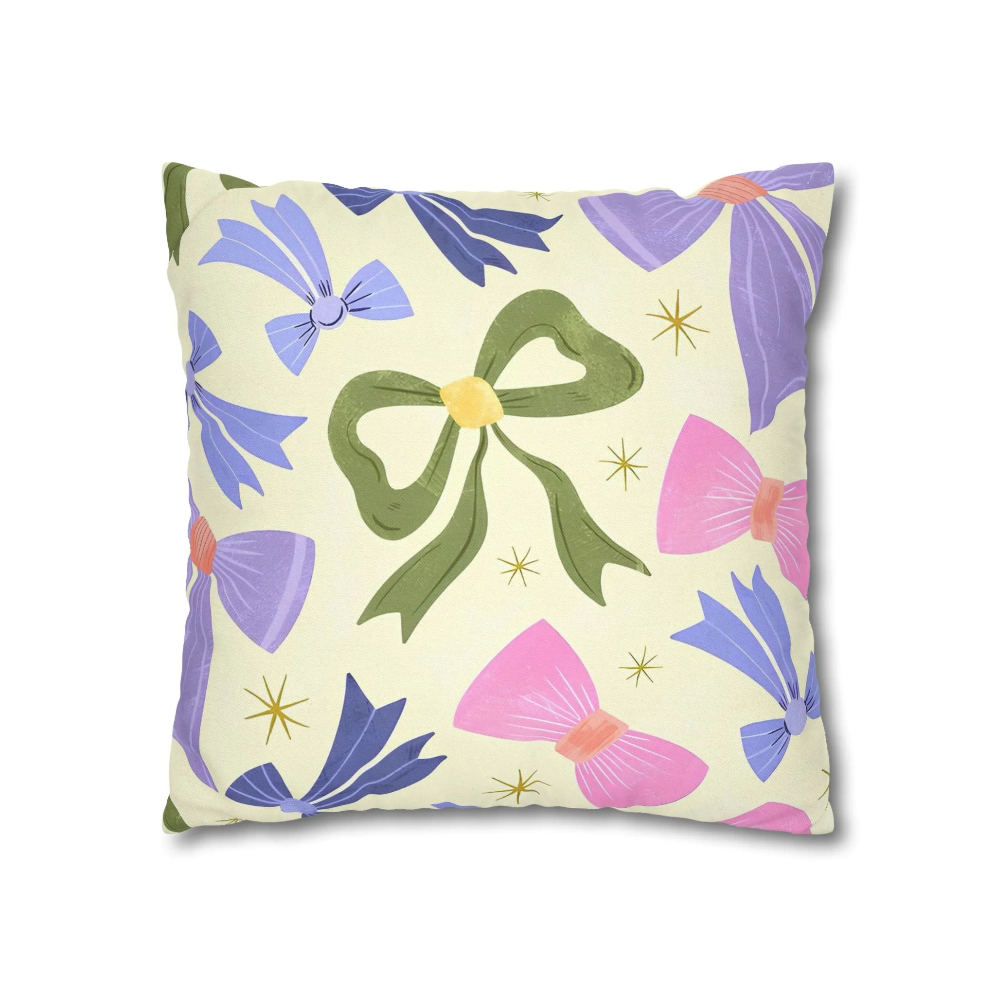 Colorful Festive Bows Cushion Cover - Spun Polyester Square Pillowcase - Available in 4 sizes