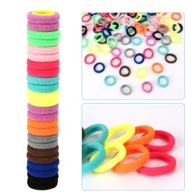 Cotton Toddler  Elastic Hair Ties for Girls - Seamless Elastic Ponytail Holders (1 Inch, Assorted Colors)