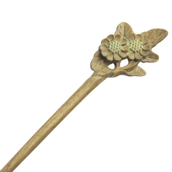 CrystalMood Handmade Carved Wood Hair Stick Camellias