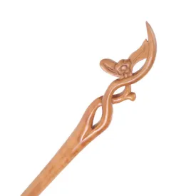 CrystalMood Handmade Carved Wood Hair Stick Small Plum Flower