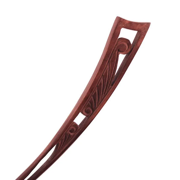 CrystalMood Handmade Wood Curved Hair Stick Rosewood