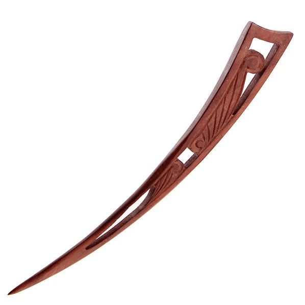 CrystalMood Handmade Wood Curved Hair Stick Rosewood