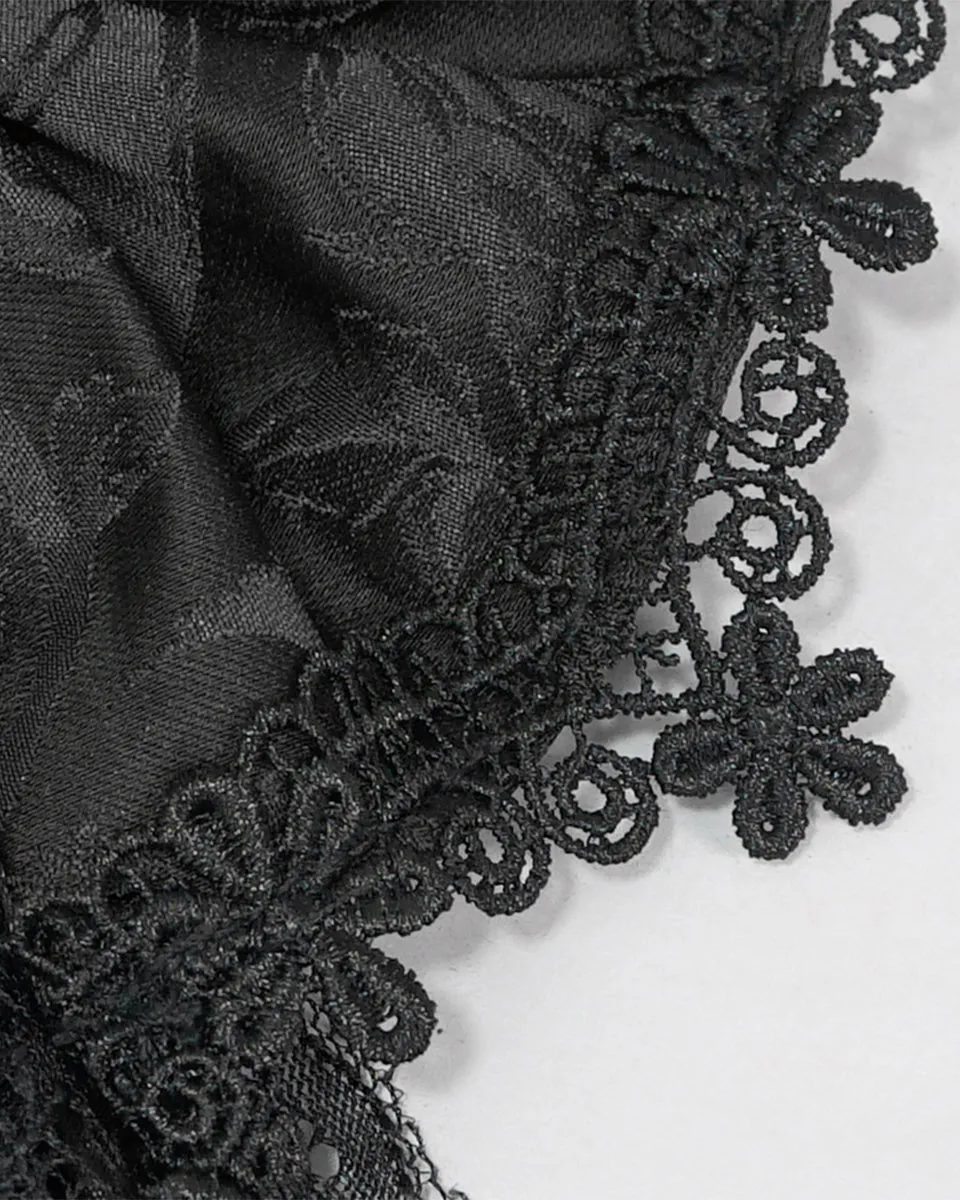 Devil Fashion Gothic Lace Bow Cravat - Black