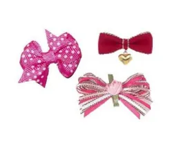 Dog Hair Bows- Group of Three Girl Barrettes