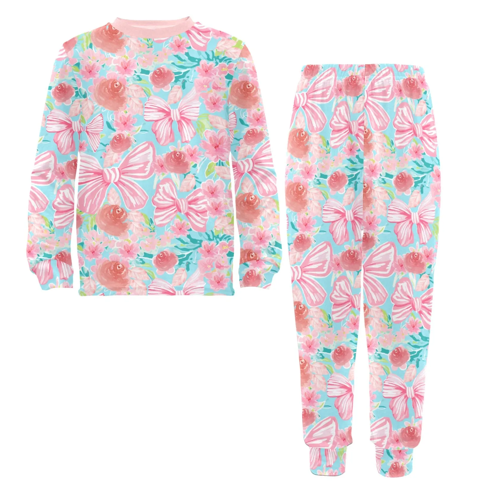 Floral Bow | Pajama Set for Girls | Sweet & Comfortable Sleepwear for Kids