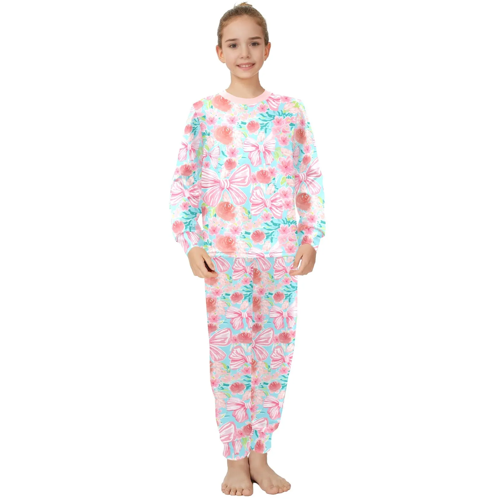 Floral Bow | Pajama Set for Girls | Sweet & Comfortable Sleepwear for Kids