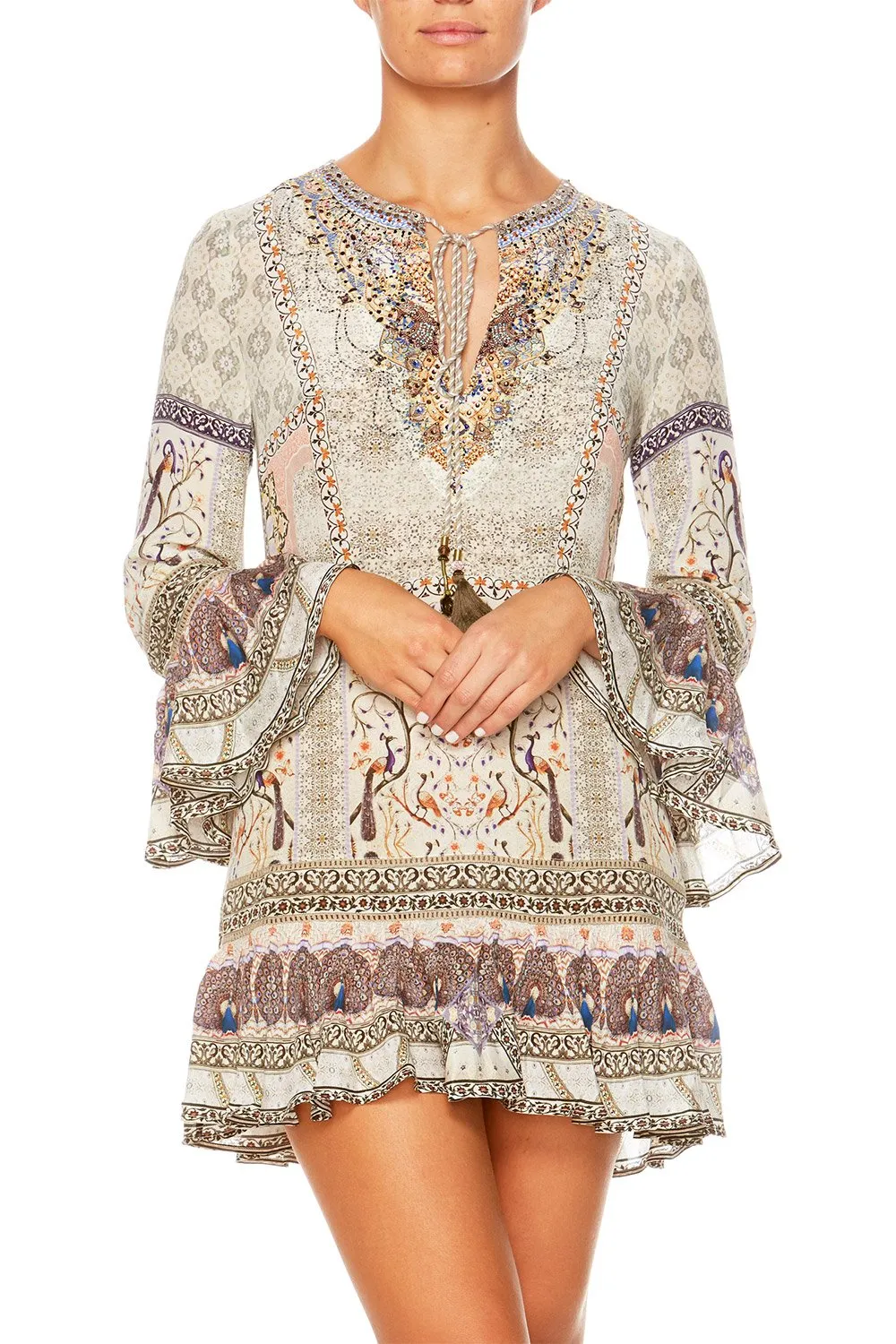 FRILL HEM LONG SLEEVE DRESS MAMA BAKSHI