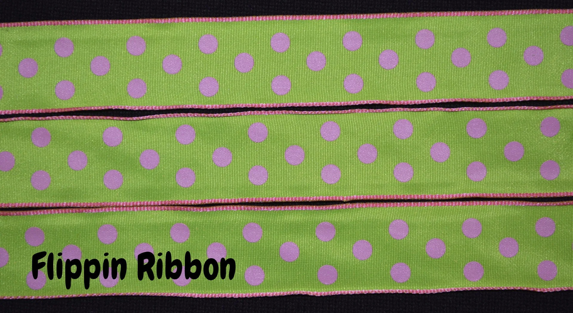 Hot Pink Polka Dot Ribbon - 7/8 inch Printed Satin