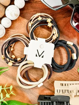 IN STOCK Hair Tie Bracelet Sets - Neutral Gold Accents | Hair Accessories