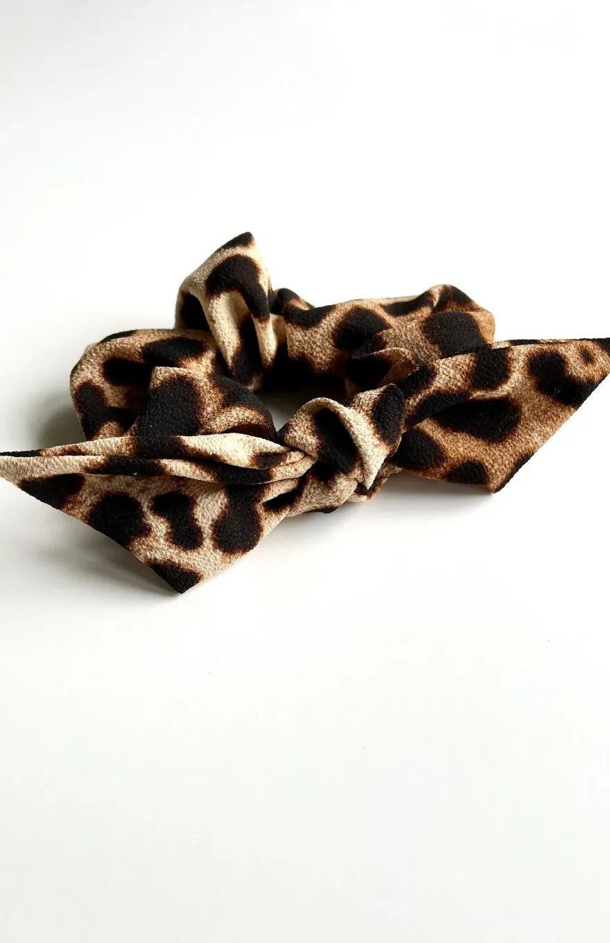 Leopard Print Collection Knot Scrunchie | Crepe Series | Oversize Bow Knot Scrunchie | Multiple Patterns