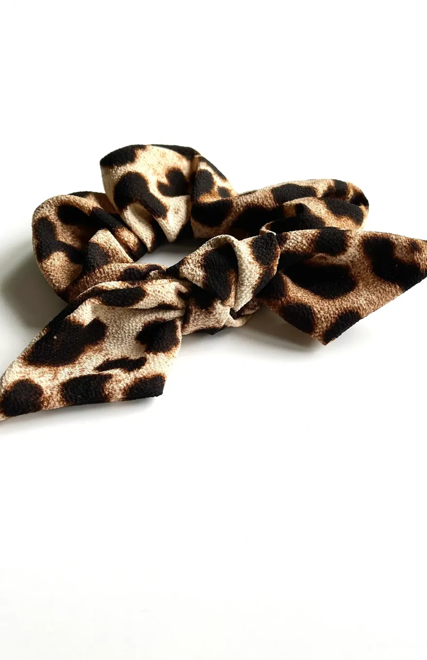 Leopard Print Collection Knot Scrunchie | Crepe Series | Oversize Bow Knot Scrunchie | Multiple Patterns