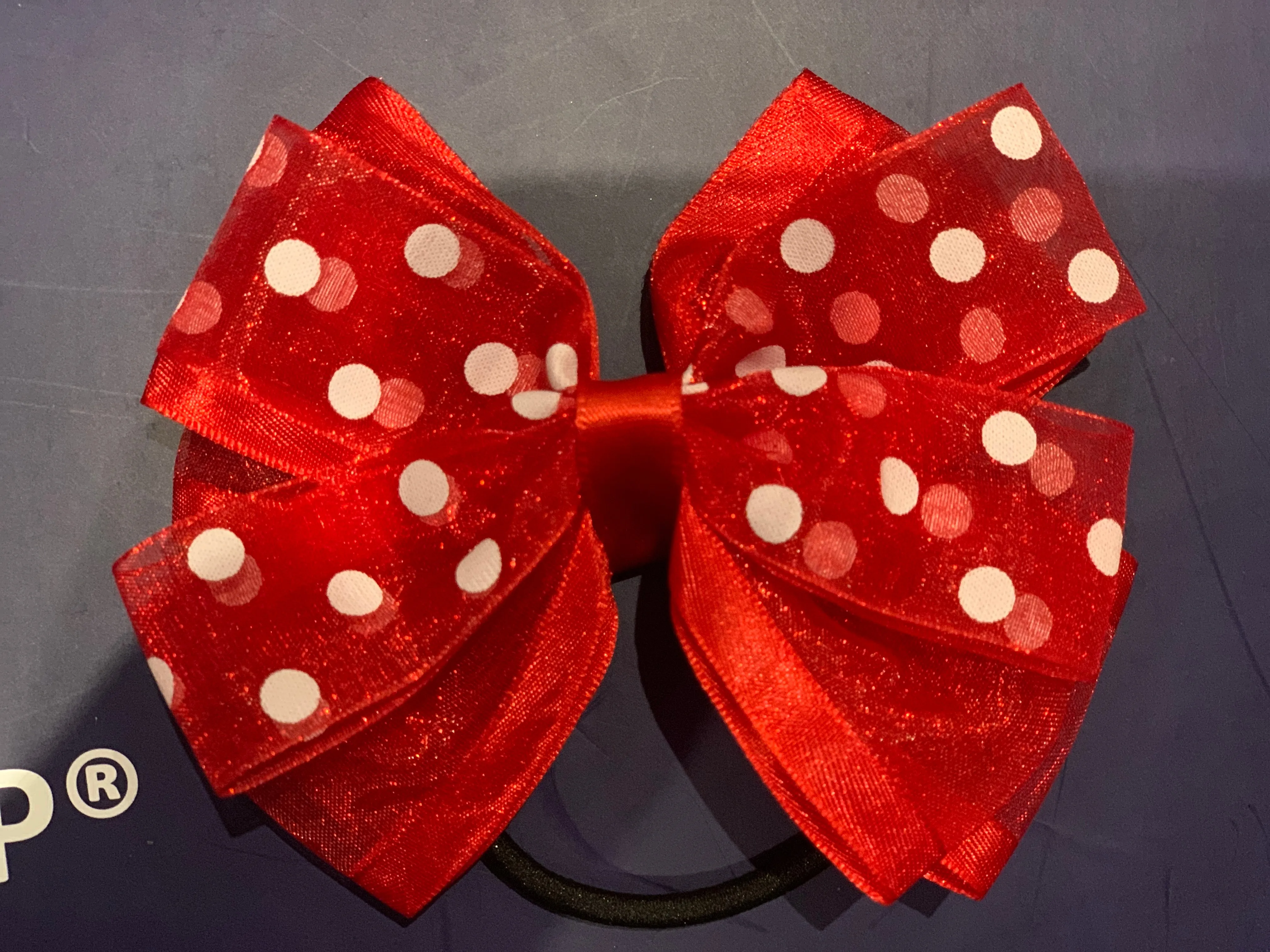 Luxury Bows: Red with Polka Dot organza Layered classic bows