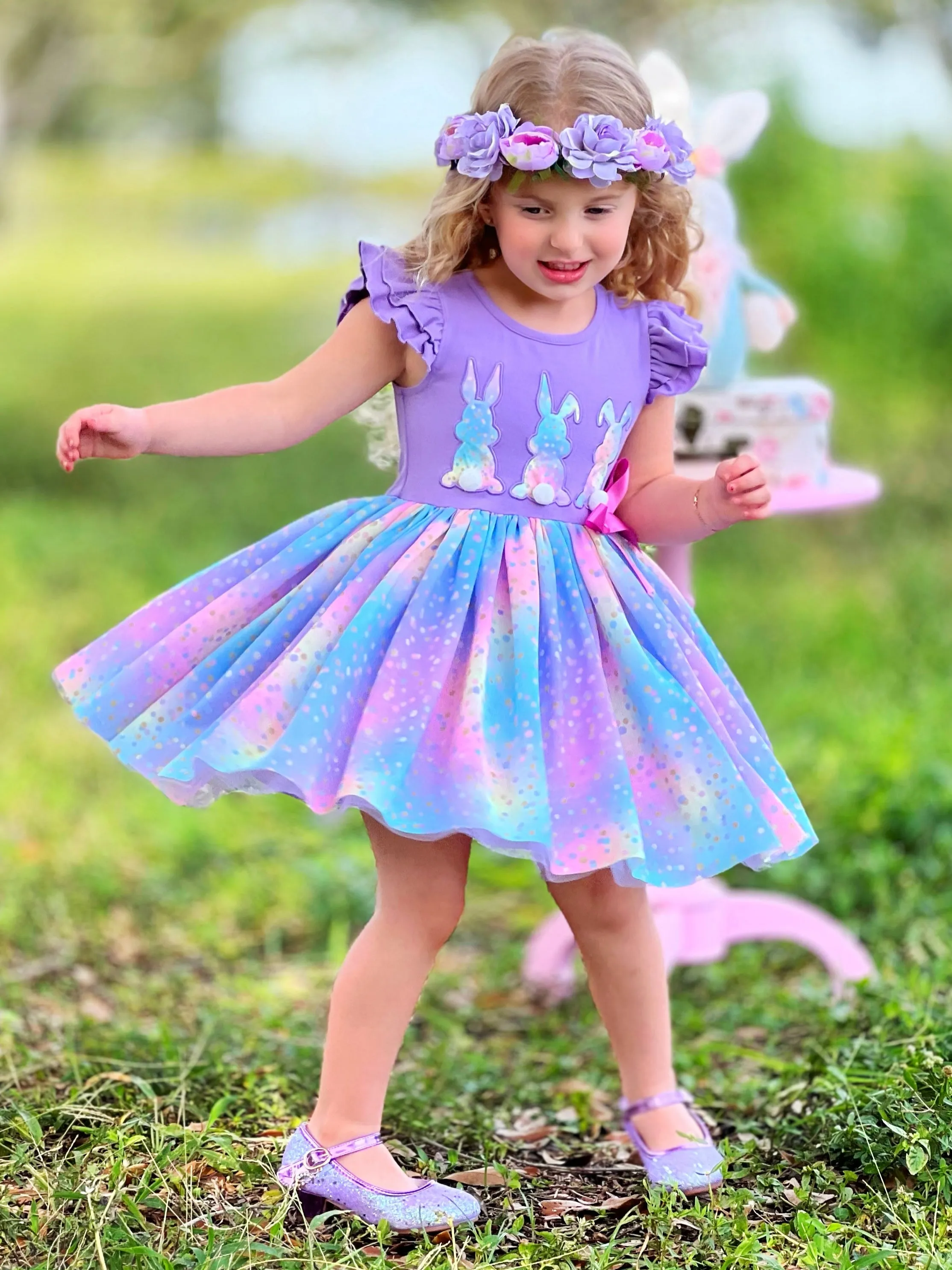 Make It Rain-bows Multicolor Tutu Dress