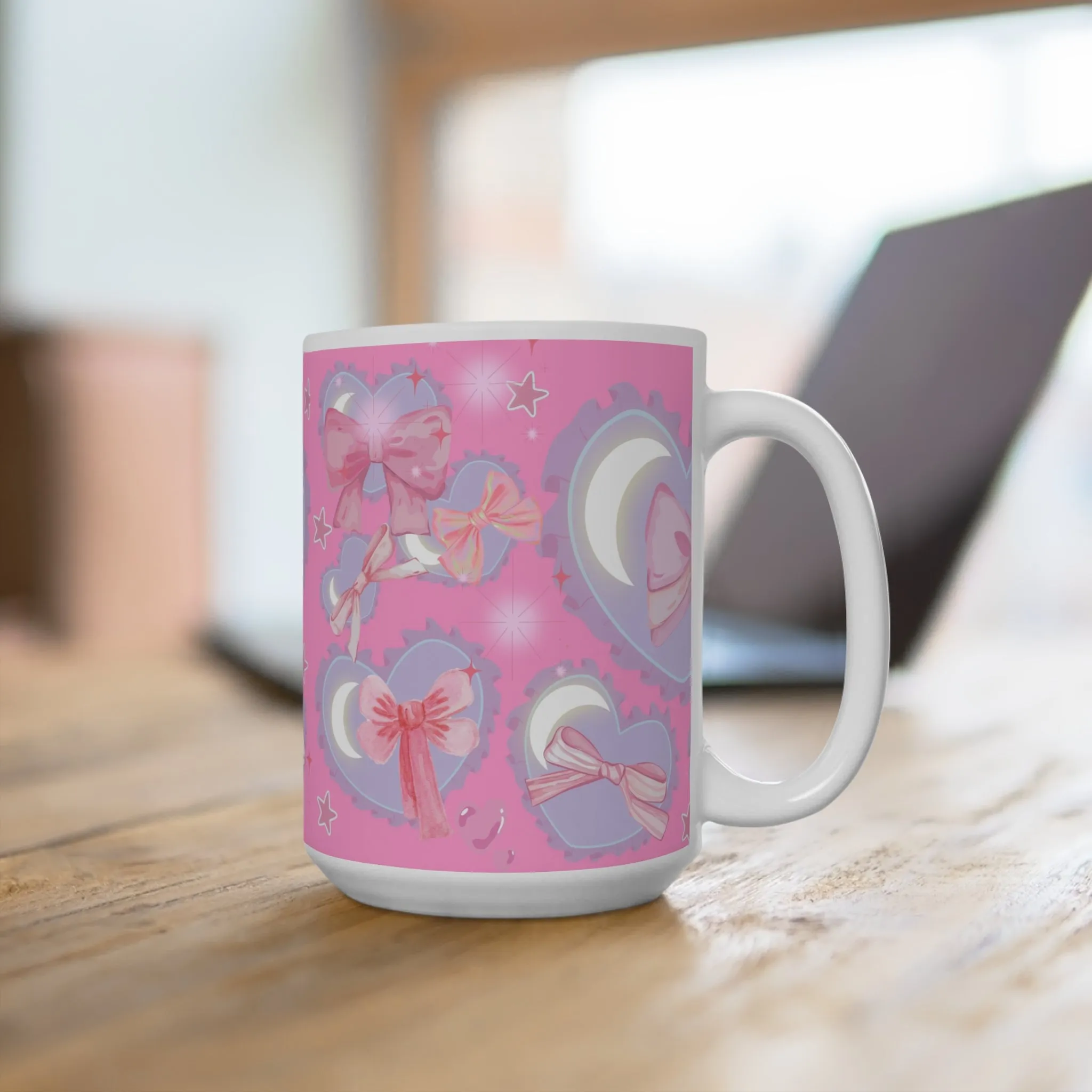 Mug: Cute Heart & Bow | 15oz