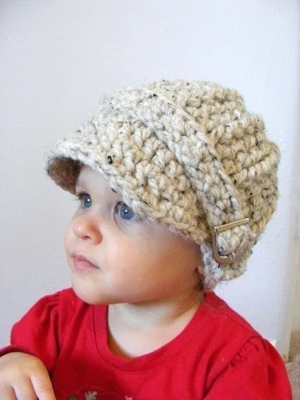 Oatmeal buckle beanie winter hat