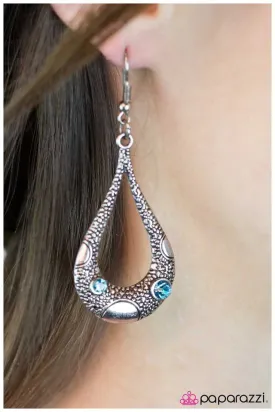 Paparazzi Earring ~ Crocodile Tears - Blue