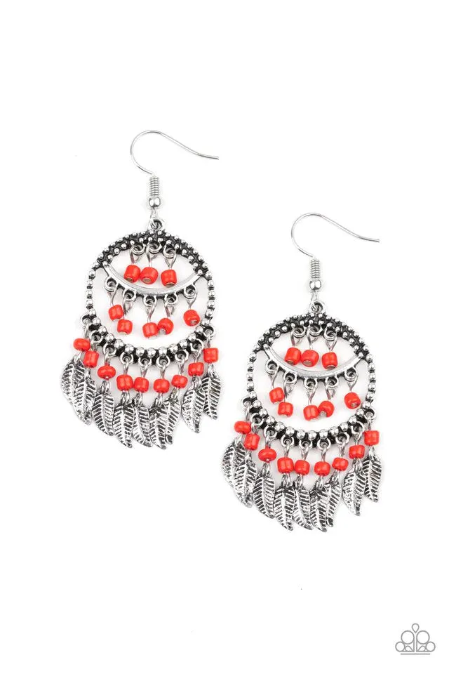 Paparazzi Earring ~ Herbal Remedy - Red