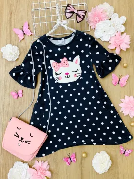 Paws N' Polka Dots Dress, Hair Bows And Purse Set