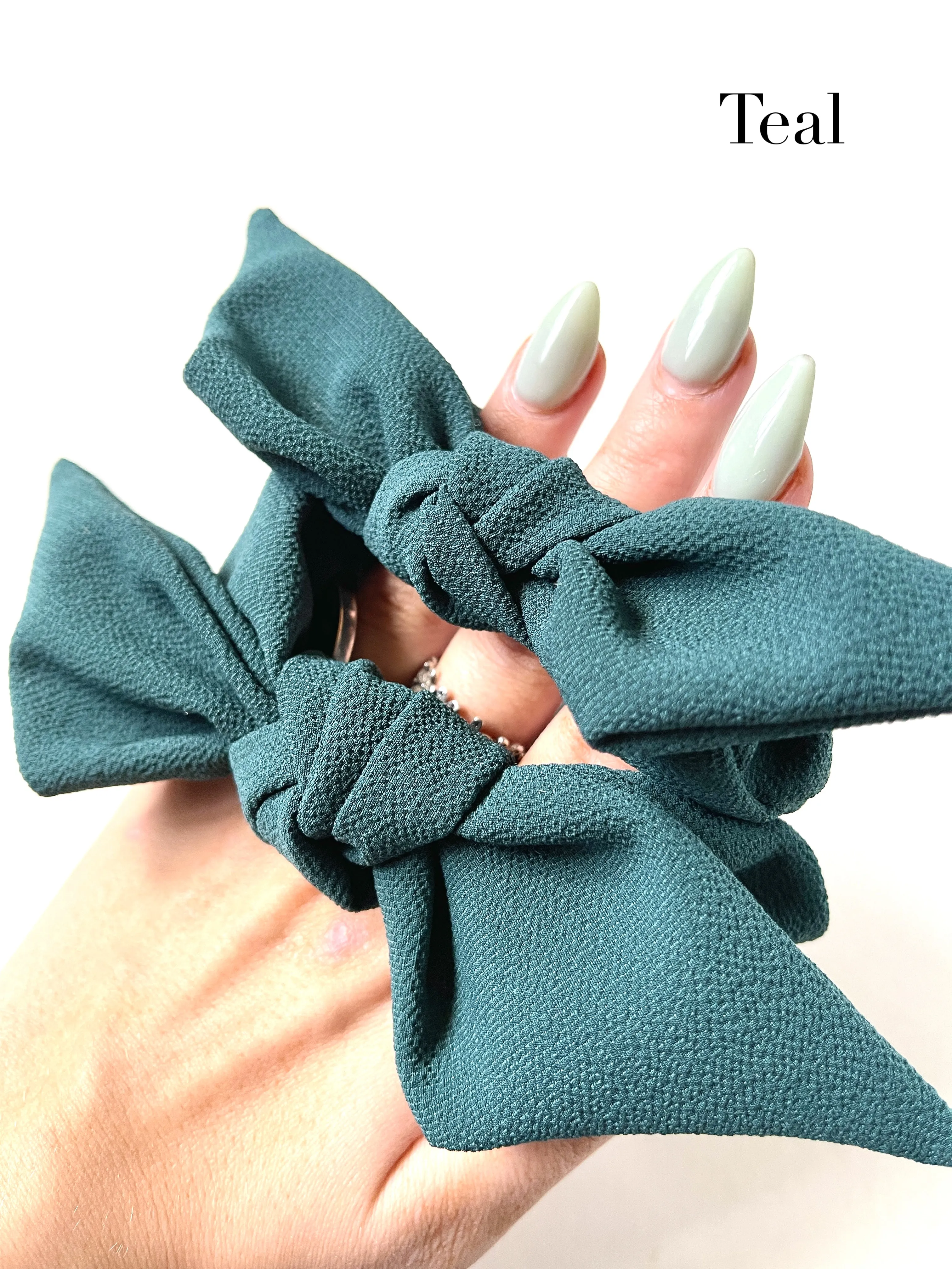 Petite Crepe Knot Scrunchie | Bow Scrunchie | Multiple Colors | Hand Tied