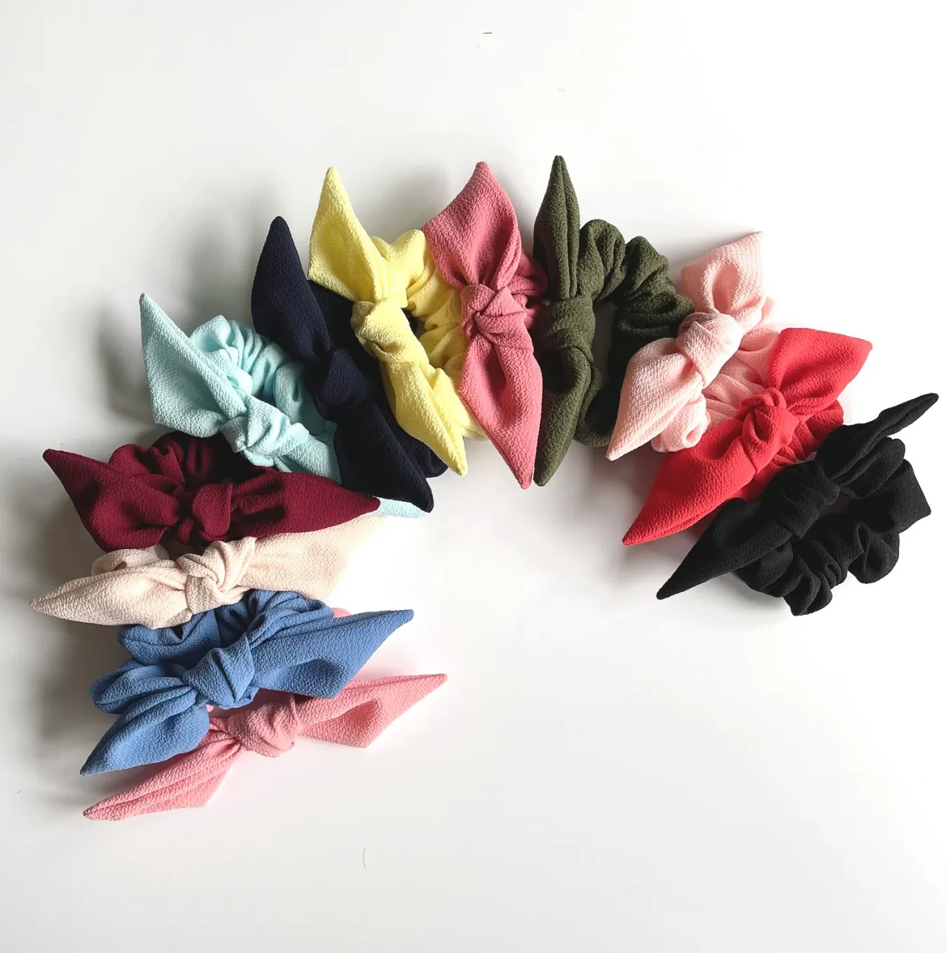 Petite Crepe Knot Scrunchie | Bow Scrunchie | Multiple Colors | Hand Tied