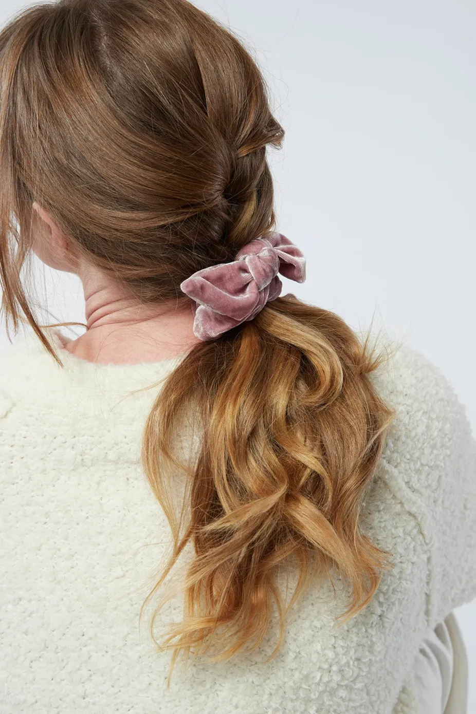 Petite Crushed Velvet Knot Scrunchie | Bow Scrunchie | Multiple Colors | Hand Tied